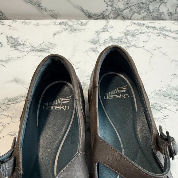 Dansko Women 40 US 9-9.5 Misty Mary Jane Shoe Gray Suede Buckle Strap Comfort - Picture 7 of 7